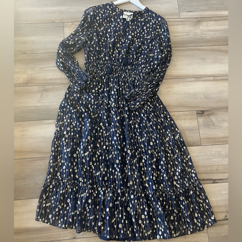SAIL TO SABLE | NWOT Lurex Sparkle Smocked Midi M ✨ - Picture 10 of 11